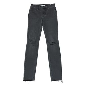 Madewell 9"‎ Mid-Rise Skinny Jeans in Black Sea Distressed Denim Size 26 NWT